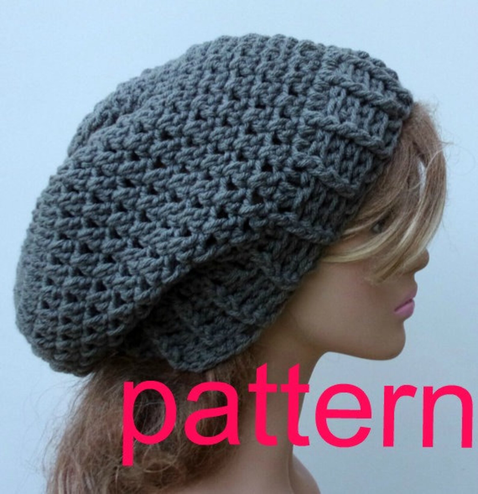 PDF Instant Download Pattern Baggy Hipster Slouchy Beanie Etsy