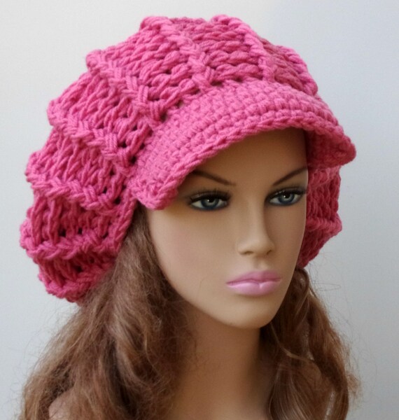 Pink Visor Cap Newsboy Cap Slouchy 