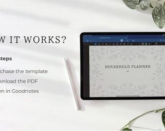 Simple & Minimal Digital Planner, Household Planner, Family organizer, Goodnotes planner