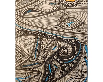 Elio Collaboration- Ink Drawing - Fine Art Poster