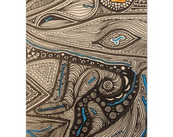Elio Collaboration- Ink Drawing - Museum-Quality Matte Paper Poster
