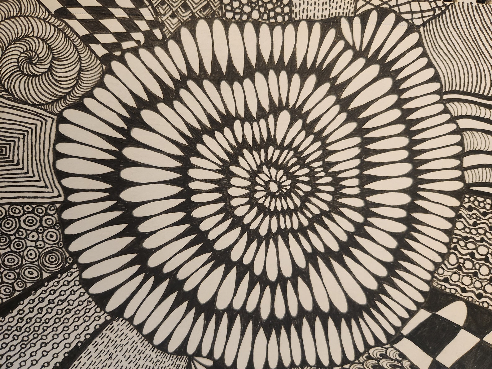 Zantangle Circle- Ink Drawing - Etsy
