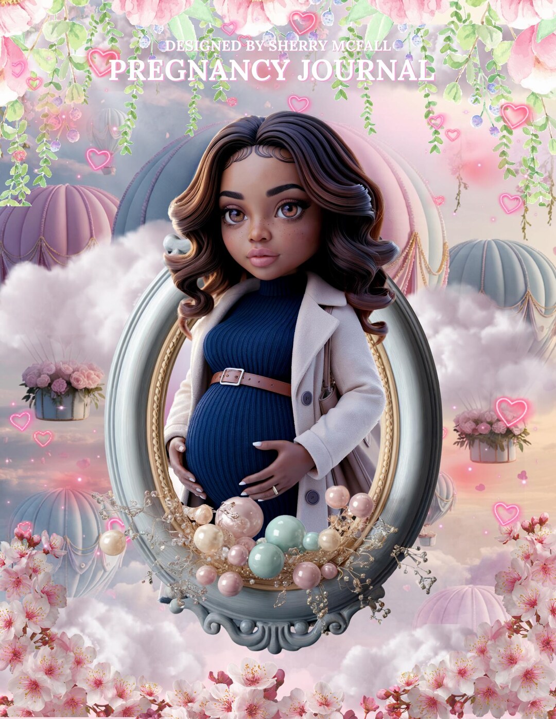 Pregnancy Journal | 3 Cover Options + 40-piece Sticker Pack | Digital ...