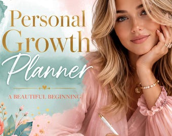 Personal Growth Planner | Self Improvement Journal, Goal Setting Workbook (Digital Download)