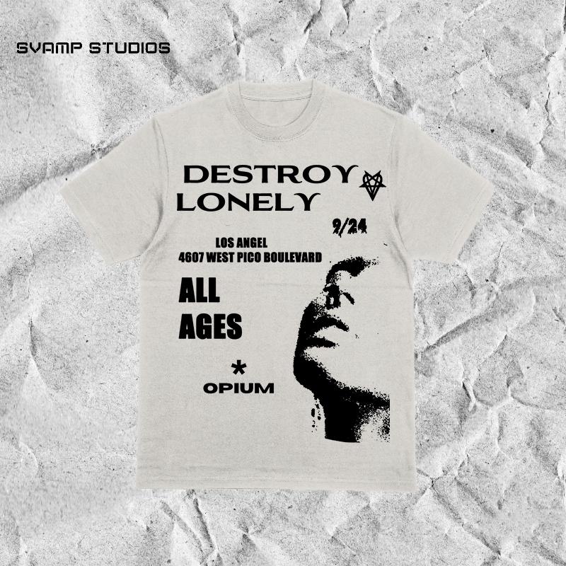 トップス destroy lonely merch opium Destroy Lonely T-shirt - Opium Tee - Streetwear - Opium