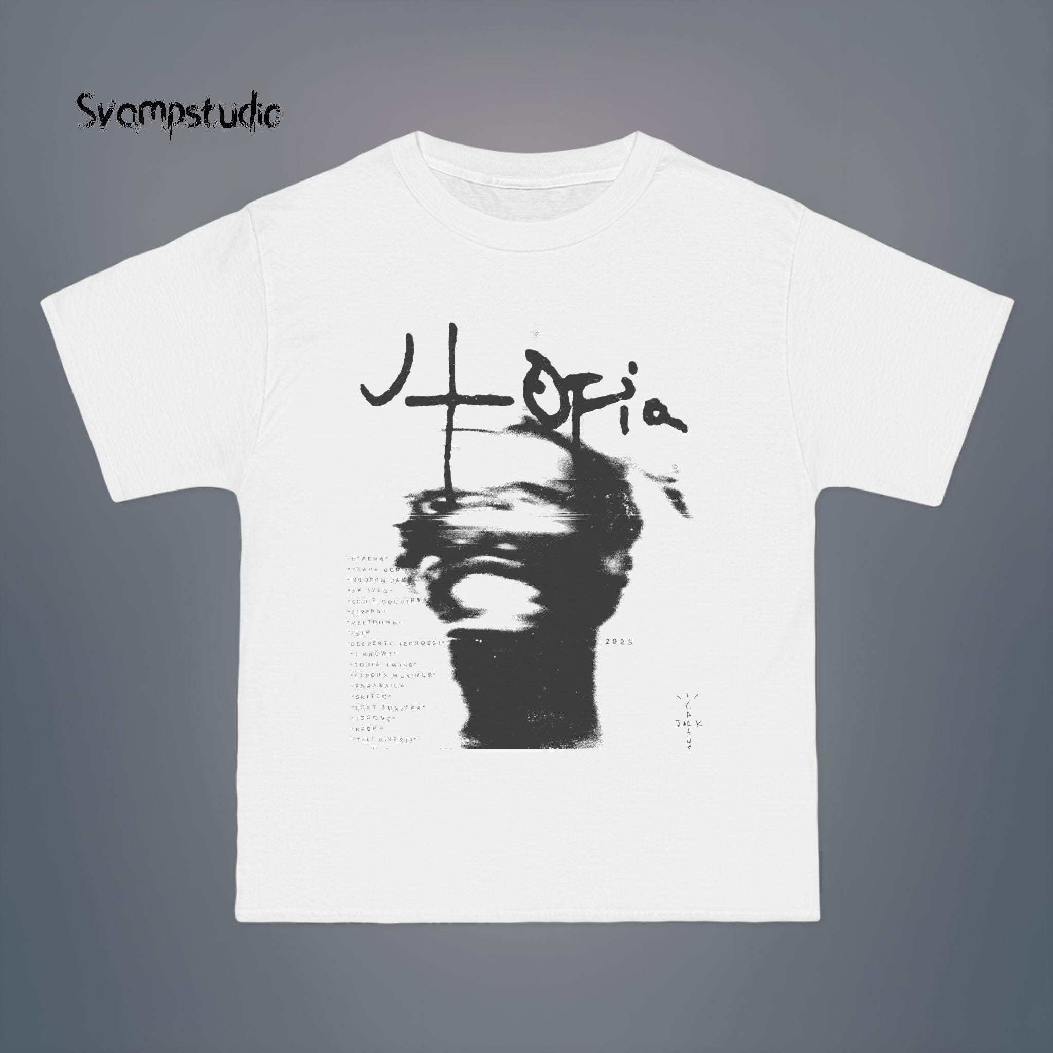 Travis Scott Utopia Is In Los Angeles T-shirt LA Tシャツ Travis Scott Utopia Is In Los Angeles T-shirt Black Men's