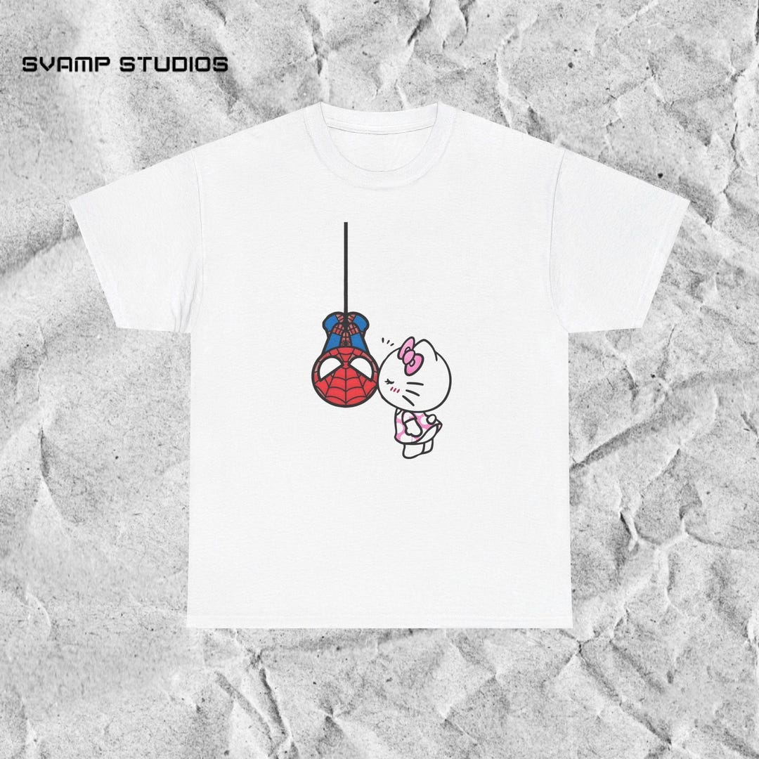 Hello Kity Love Spiderman Tshirt Cute Couple Gift For Birthday Il 1080xN.6192288956 A0xf