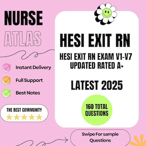 HESI Exit RN EXAM V1-V7 2025 Updated
