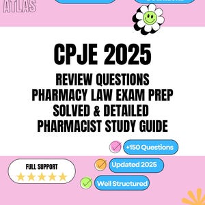 Domande di ripasso CPJE 2025 / Preparazione all&#39;esame di diritto farmaceutico / Risolte e dettagliate / Guida allo studio per farmacisti