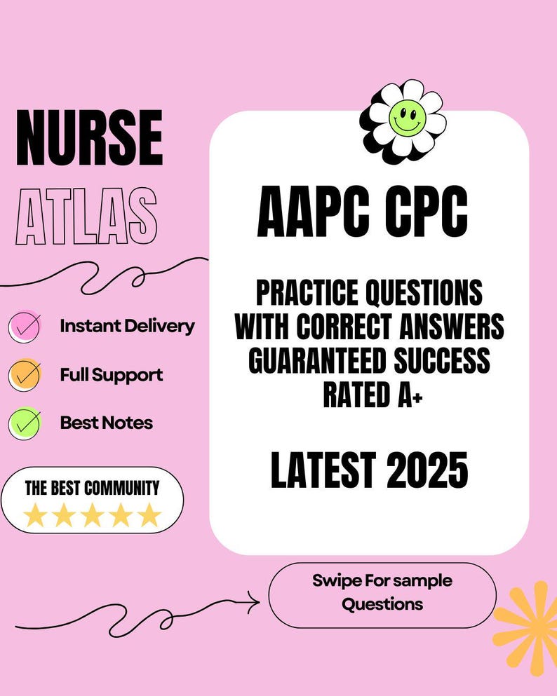 AAPC CPC Practice Questions With Correct Answers Guaranteed Success Rated A+ image 1