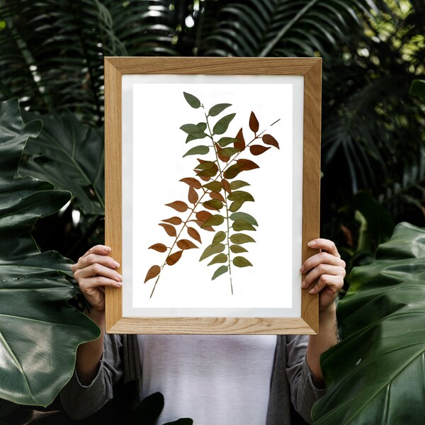 Botanical Twigs Yellow (digital watercolour print)