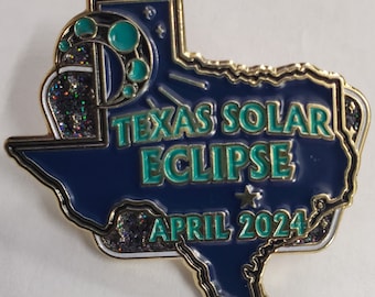 Texas Solar Eclipse enamel pin