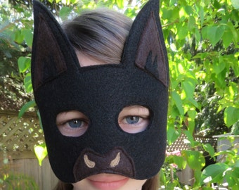 Black Bat Mask - Halloween Mask - Bat Costume Accessory - Animal Mask - Child Dress Up