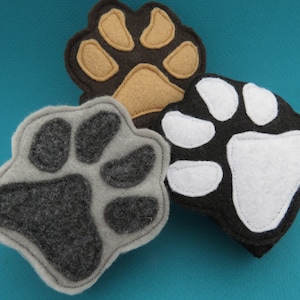 Paw Cuffs Animal Paw Prints Paw Wristbands Animal Mask Add On Dog Wolf Bear Child Size image 1