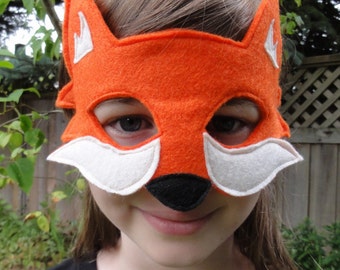 Fox Mask - Orange Fox - Woodland Animal Mask - Fox Costume - Adult Size - Child Size - Kids Dress Up