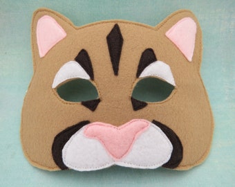 Cat Mask - Cougar Mask - Mountain Lion - Puma - Jungle Cat - Wild Cat - Lioness