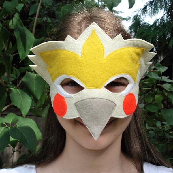 Cockatiel Mask - Bird Mask - Cockatiel Costume - Parrot Mask - Halloween Costume  - Cockatoo Mask - Exotic Bird Costume - Dress Up