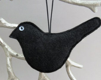 Black Bird Ornament - Crow Ornament - Halloween Ornament - Hanging Decoration - Home Decor - Crow Decoration