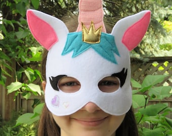 Unicorn Mask - Fairytale Dress Up - Magic Pony - Unicorn Princess - Unicorn Party - Unicorn Masquerade Mask - Halloween - Renaissance Fair