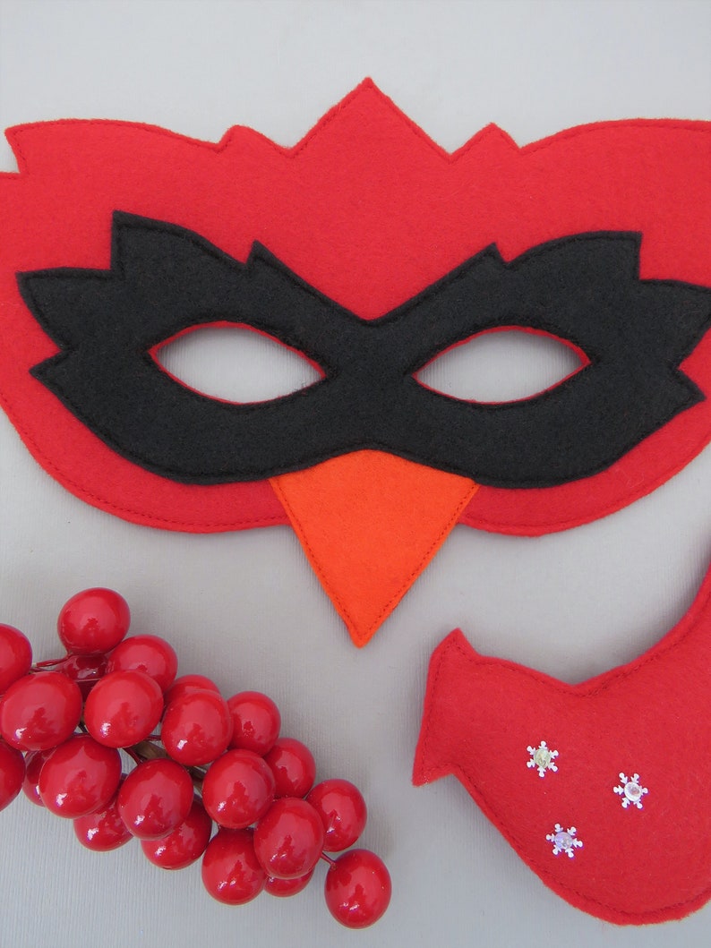 Felt Cardinal Mask Bird Mask Cardinal Costume Red Bird - Etsy