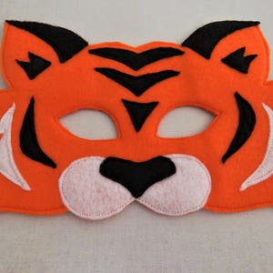 Felt Tiger Mask Orange Tiger Mask Cat Mask Tiger Costume Accessory Jungle Animal Animal Mask Kid Adult image 5