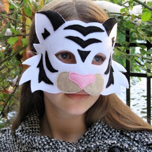 Felt Tiger Mask Orange Tiger Mask Cat Mask Tiger Costume Accessory Jungle Animal Animal Mask Kid Adult image 8