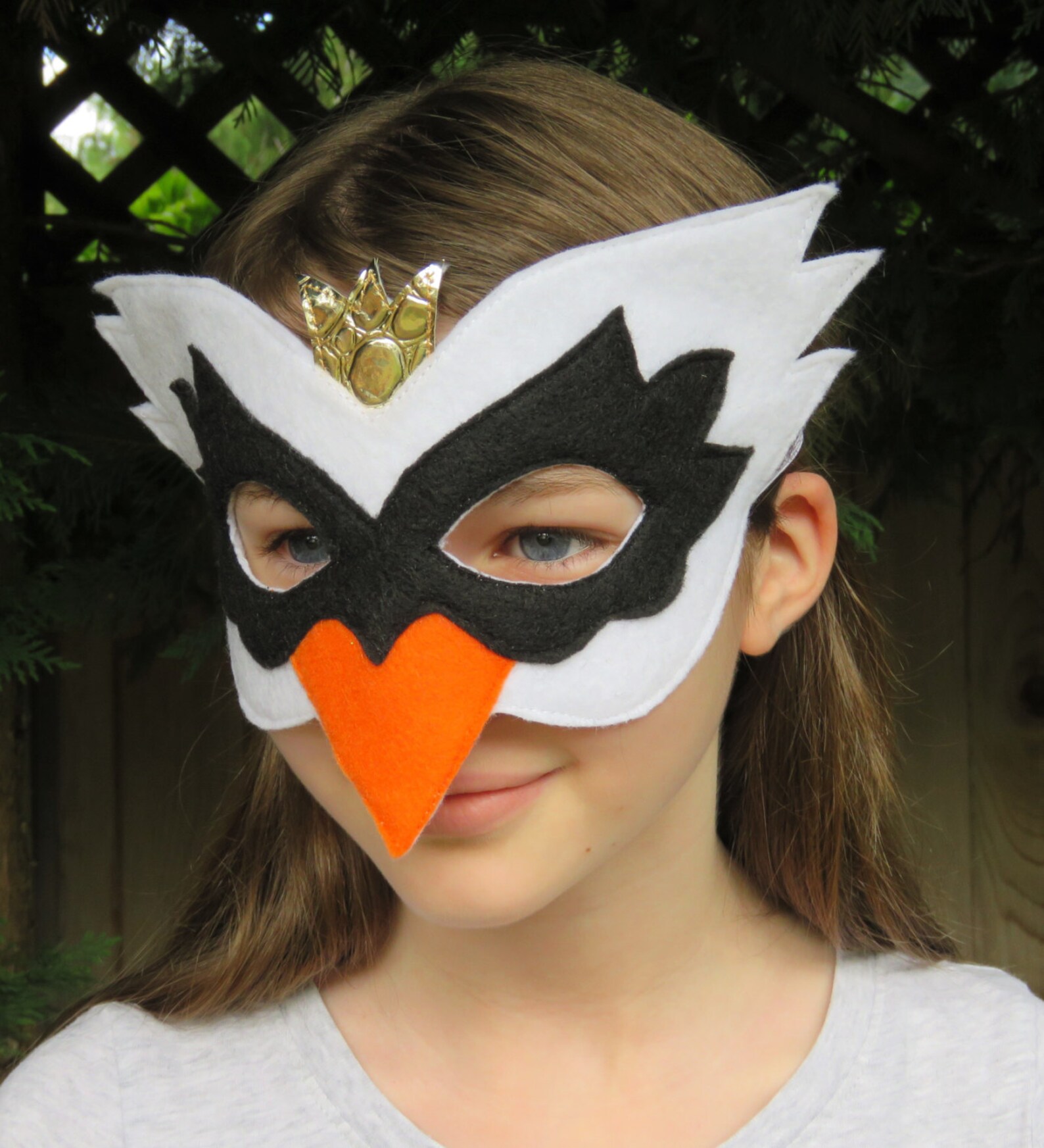 White Swan Mask Jewelled Faux Feathers main image 0