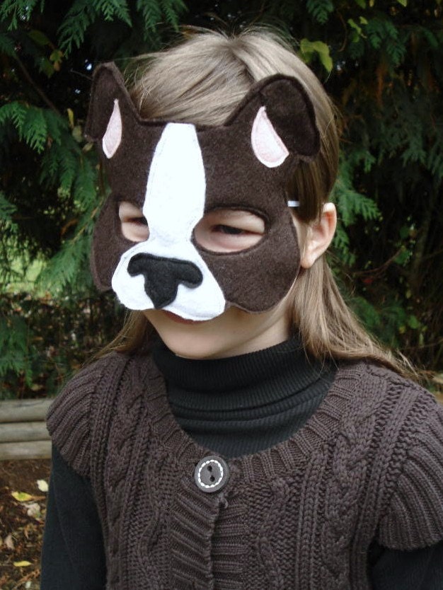 Dog Mask - Boston Terrier Mask - Puppy Mask - Animal Mask - Dog Costume ...