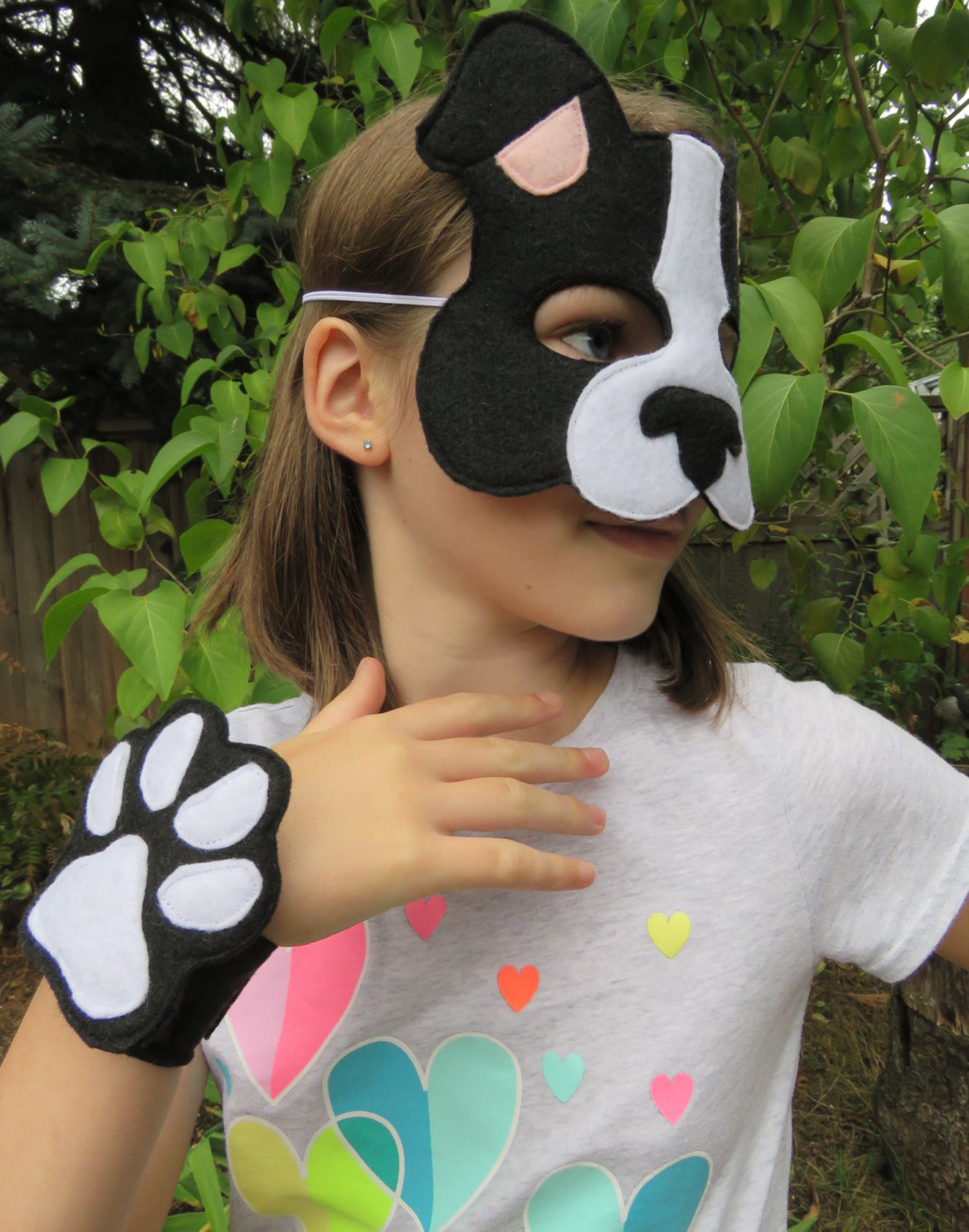 Dog Costume Set - Dog Mask - Boston Terrier Costume - Dog Paws - Boston ...