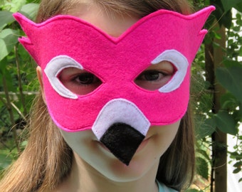 Felt Flamingo Mask - Bird Mask - Masquerade - Carnival - Mardi Gras - Costume - Halloween - Kids Dress Up