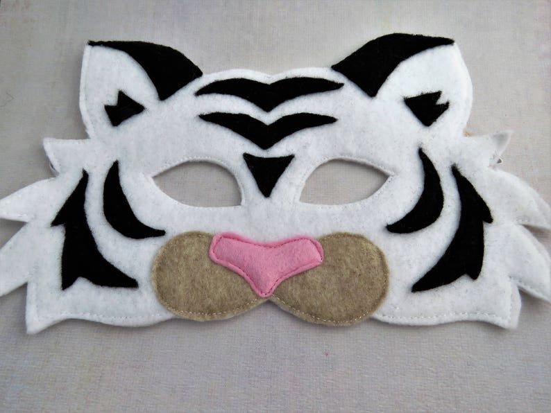 Felt Tiger Mask Orange Tiger Mask Cat Mask Tiger Costume Accessory Jungle Animal Animal Mask Kid Adult image 9