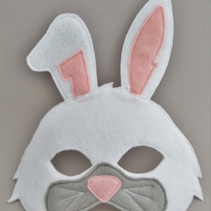 White Rabbit Mask Bunny Mask Woodland Animal Forest Animal Dress Up Easter Bunny Halloween image 5