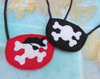 Kids Pirate Eye Patch Set - Pirate Party - Skull and Cross Bone Eye Patch - Pirate Role Play - Pirate Stocking Stuffers