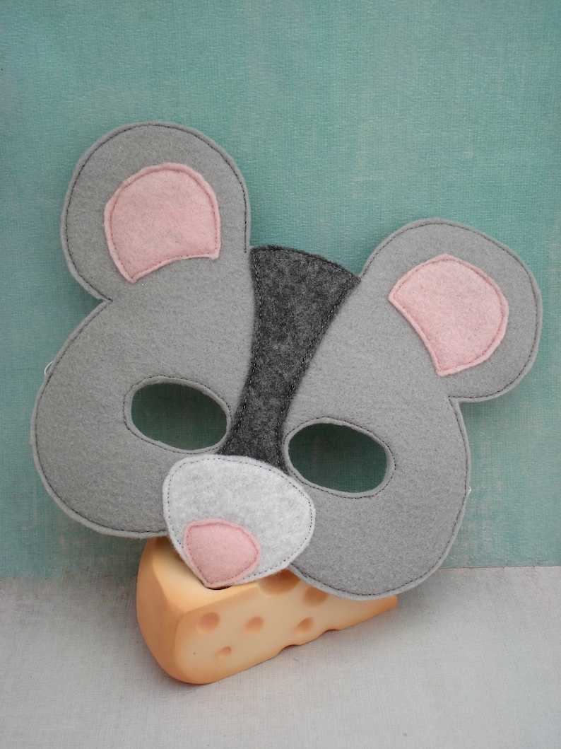 Máscara de hámster Máscara de ratón marrón Traje de hámster Traje de ratón Juego de disfraces Foto Prop Halloween Cosplay Tamaño del niño Gris