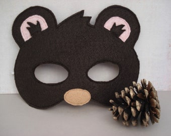 Brown Bear Mask - Bear Costume - Woodland Animal Mask - Goldilocks and the Three Bears - Halloween