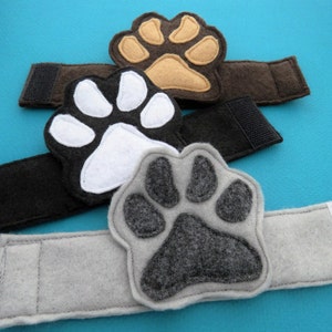 Paw Cuffs Animal Paw Prints Paw Wristbands Animal Mask Add On Dog Wolf Bear Child Size image 3