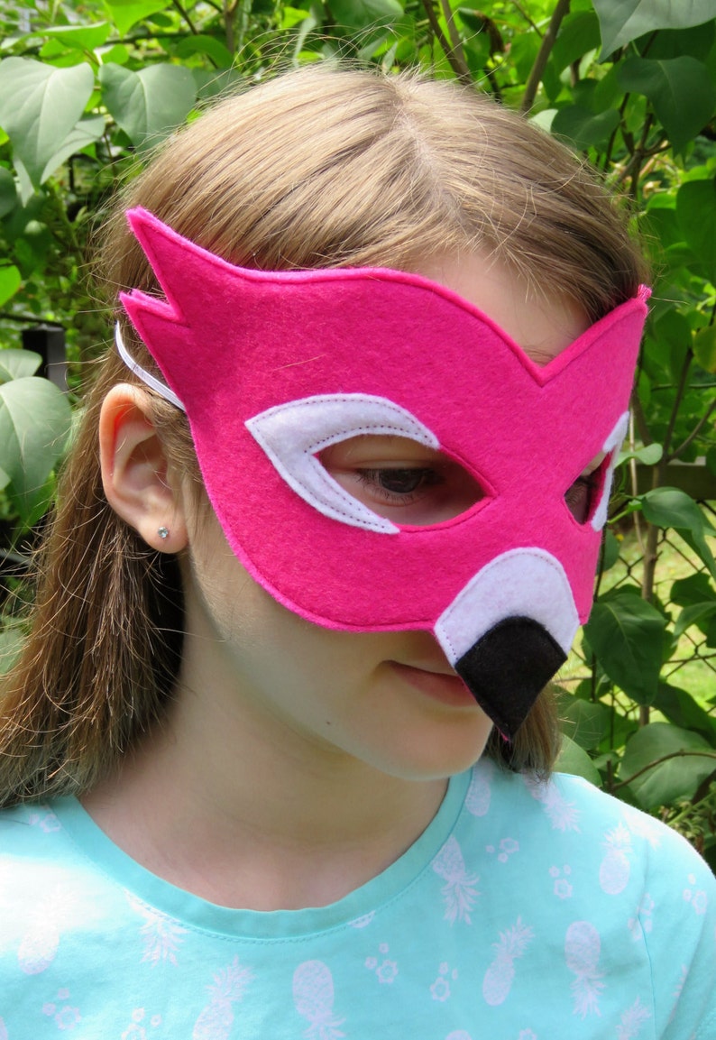 Felt Flamingo Mask Bird Mask Masquerade Carnival Mardi Gras Costume Halloween Kids Dress Up image 2