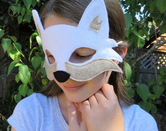 Arctic Fox Mask - Fox Mask - Arctic Wolf - Fox Costume - Woodland Animal - White Fox