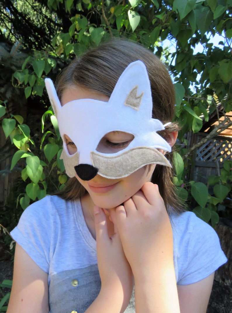 Arctic Fox Mask Fox Mask Arctic Wolf Fox Costume Etsy