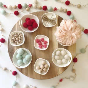 Felt Ball and Wood Bead Garland Craft Kit | Strawberry Mint with Hearts