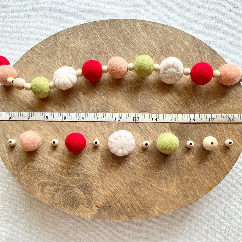 Felt Ball and Wood Bead Garland Craft Kit Holly Jolly Collection image 3