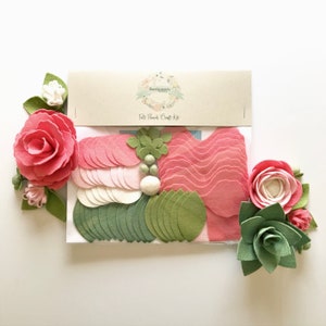Felt Flower Floral Trio Craft Kit | Coral Sage