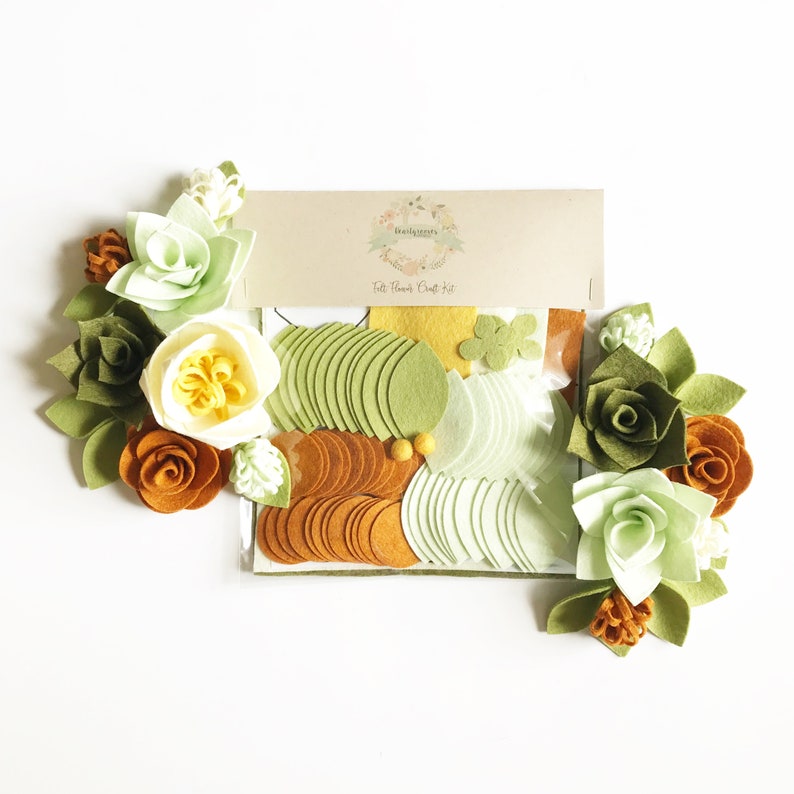 Felt Flower Craft Kit Autumn Succulent image 1