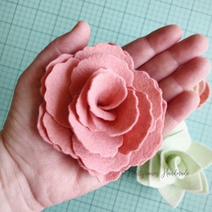 Kit de création de fleurs en feutre Rose magnolia image 8
