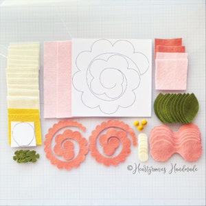Kit de création de fleurs en feutre Rose magnolia image 2