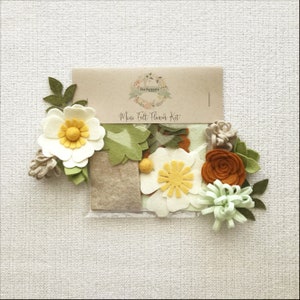 Mini Felt Flower Craft Kit Autumn Succulent image 1