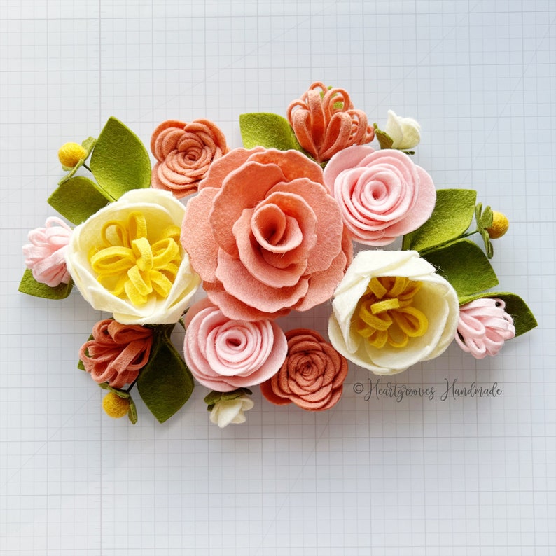 Kit de création de fleurs en feutre Rose magnolia image 4