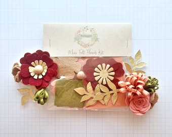 Mini Felt Flower Craft Kit | Crimson Blush