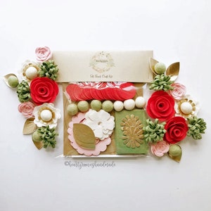 Felt Flower Wreath Craft Kit | Strawberry Mint