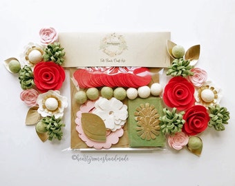 Felt Flower Wreath Craft Kit | Strawberry Mint